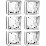 Kit 6 Tijolos Bloco de Vidro Raio Crystal 19x19x8 Tradestar - Blocos de vidro transparentes para construção e decoração, ideais para paredes, divisórias e ambientes que buscam luminosidade e design moderno.