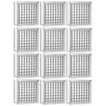 Kit com 12 blocos de vidro Crystal Tradestar 19x19x8 cm, transparentes e ideais para divisórias, paredes e projetos de iluminação natural. Blocos de vidro quadrados, proporcionam claridade e design moderno para ambientes internos e externos.