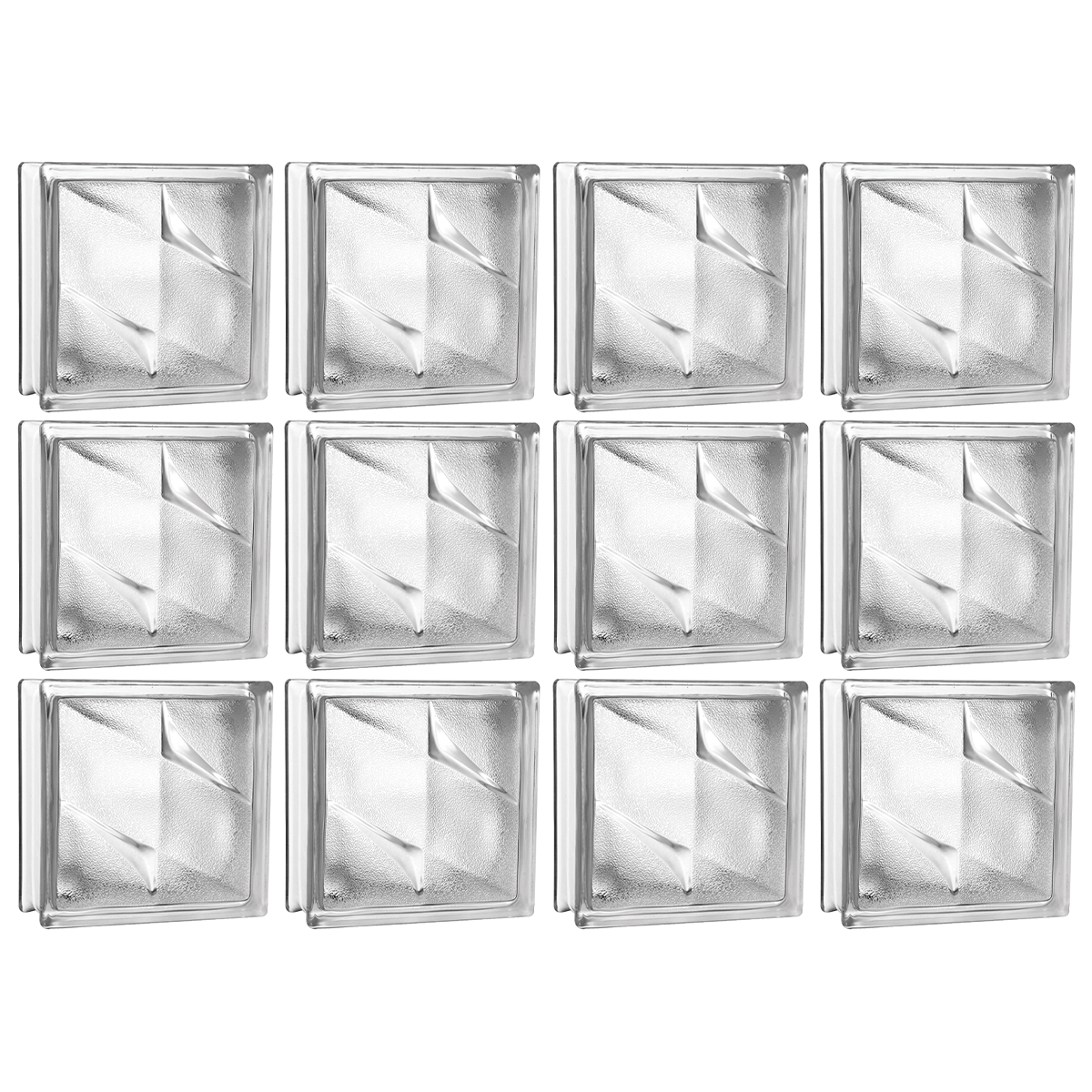 Kit 12 Tijolos Bloco de Vidro Rajada Opaca 19x19x8 Tradestar - Ideal para paredes, divisórias e projetos de design de interiores. Blocos de vidro transparentes com design rajado, proporcionando claridade e privacidade. Compre agora e transforme seus ambientes!