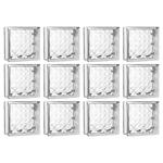 Kit 12 Tijolos Bloco de Vidro Xadrez 19x19x8 Tradestar - Blocos de vidro transparentes com design xadrez, ideais para divisórias, paredes e projetos de iluminação em ambientes internos e externos. Proporcionam claridade e aproveitamento da luz natural.