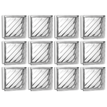 Kit 12 Tijolos Bloco de Vidro Ondulado 19x19x8 Tradestar - Blocos de vidro transparentes e ondulados, ideais para divisórias, paredes e fachadas, proporcionando claridade e design moderno para ambientes internos e externos.