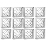 Kit 12 Tijolos Bloco de Vidro Estrelas 19x19x8 Tradestar - Blocos de vidro transparentes com design de estrela, ideais para paredes, divisórias e projetos de iluminação. Proporcionam claridade e isolamento, aproveitando até 75% da luz natural. Perfeitos para casas, escritórios e ambientes diversos.