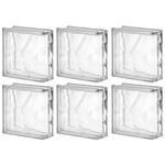 Kit 6 Blocos de Vidro Tradestar 19x19x8 para acabamento, ideal para divisórias e paredes que permitem a passagem de luz. Tijolos de vidro quadrados, transparentes, perfeitos para projetos de design de interiores e exteriores, incluindo banheiros, fachadas e áreas aquáticas.