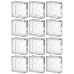 Kit 12 Blocos de Vidro Tradestar 19x19x8 para acabamento, ideal para divisórias e paredes que permitem a passagem de luz. Blocos de vidro quadrados, transparentes, para decoração de ambientes internos e externos.
