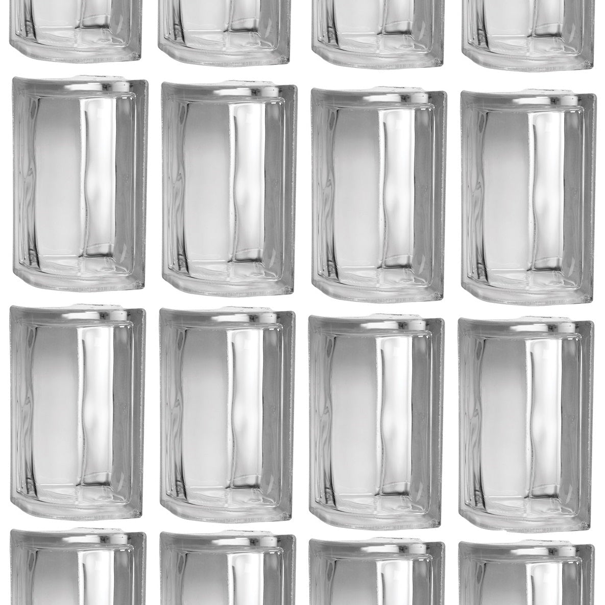 Kit 16 Blocos de Vidro Canto para Acabamento 19x19x8 Tradestar - Blocos de vidro transparentes em formato de canto, ideais para divisórias, fachadas e projetos de design de interiores. Kit com 16 unidades, proporcionando um acabamento elegante e funcional.