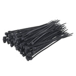 Abraçadeira de nylon preta Tradestar 2,5x100mm, pacote com 500 unidades, ideal para organizar e fixar cabos e fios em eletrônica, construção civil, jardinagem e automotivo. Durável, versátil e fácil de usar.