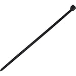 Abraçadeira de nylon preta Tradestar 2,5x100mm, pacote com 500 unidades, ideal para organizar e fixar cabos e fios em eletrônica, construção, jardinagem e automotivo. Durável, versátil e fácil de usar.