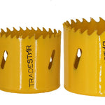 Kit Serra Copo Bimetal Tradestar para corte em metal, madeira e outros materiais. O kit inclui serras copo de 25mm, 51mm e 60mm, ideais para uso profissional e industrial. Ferramenta de corte precisa e durável.