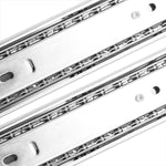 Kit com 2 corrediças telescópicas de abertura total de 50 cm e capacidade para 30kg, em aço zincado, ideal para gavetas. Trilhos telescópicos para móveis, alta durabilidade e fácil instalação.