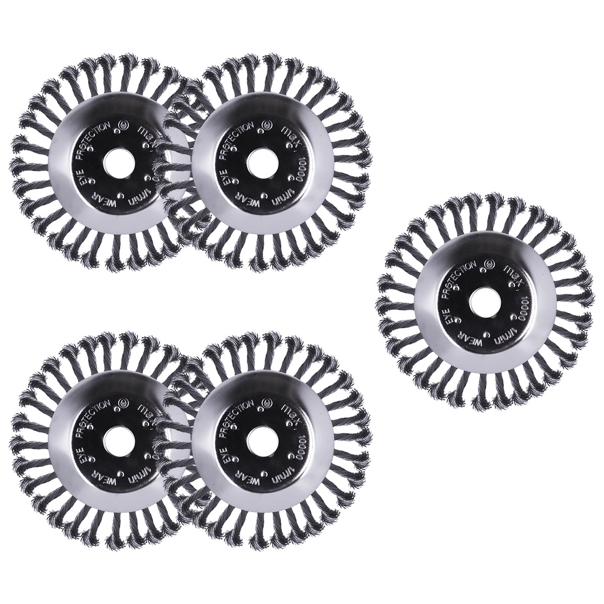 Kit 5 Escovas Para Roçadeira Stihl Disco Universal 8 Pol Tradestar - Escova de aço para limpeza de áreas pavimentadas, ideal para jardinagem e manutenção urbana. Remove grama, musgos e detritos. Diâmetro 8 polegadas, 200mm. Kit com 5 unidades.