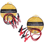 Kit Cabo Chupeta Bateria 200A 2,5m e 600A 3,5m 12v 24v - Cabos para partida de veículos leves e pesados, com garras jacaré, ideal para emergências e uso profissional. Inclui cabos de 200A para carros e 600A para caminhões, ônibus e tratores. Compatível com baterias 12V e 24V.
