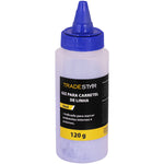 Kit 10 Refil Giz Azul 120G Tradestar para Carretel de Linha Drywall - Ideal para marcação em construções e reformas. Giz de alta qualidade para carpinteiros, pedreiros e marceneiros. Refil de giz azul para traçar linhas retas em paredes e pisos.