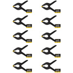 Kit com 10 grampos multiuso 6 polegadas (150mm) reforçados para marceneiro, feitos de nylon resistente, ideais para fixação em colagem, montagem e pintura. Grampos Tradestar com mola de alta pressão para fixação segura.