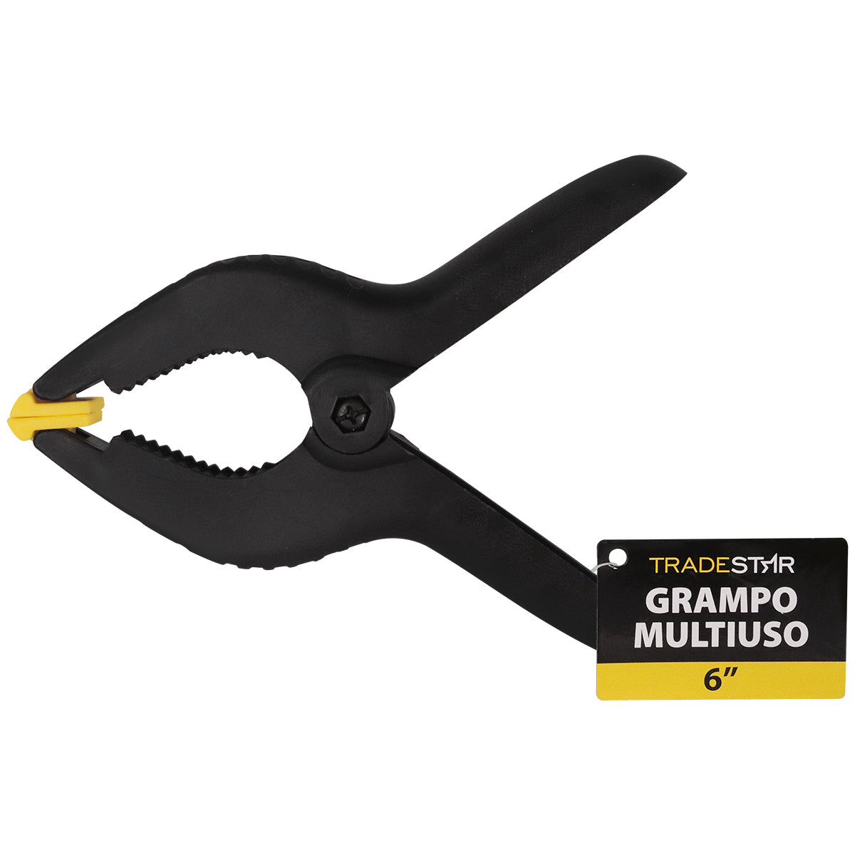 Kit com 10 grampos multiuso 6 polegadas (150mm) Tradestar para marceneiro, feitos de nylon reforçado, ideais para fixação em trabalhos de marcenaria e carpintaria. Grampos de alta pressão para montagem e colagem.