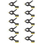 Kit com 10 grampos multiuso 9 polegadas 228mm reforçados para marceneiro, fixação e colagem. Grampos de nylon com mola de alta pressão, ideais para trabalhos de marcenaria e carpintaria. Produto original, novo e com garantia.