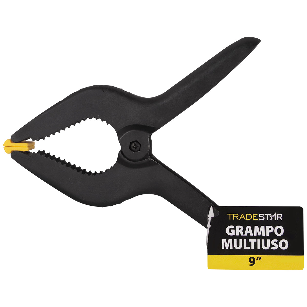 Kit com 10 Grampos Multiuso 9 Polegadas 228MM Reforçados para Marceneiro - Grampo de nylon preto com mola de alta pressão, ideal para fixação em marcenaria e carpintaria. Marca TradeStar.